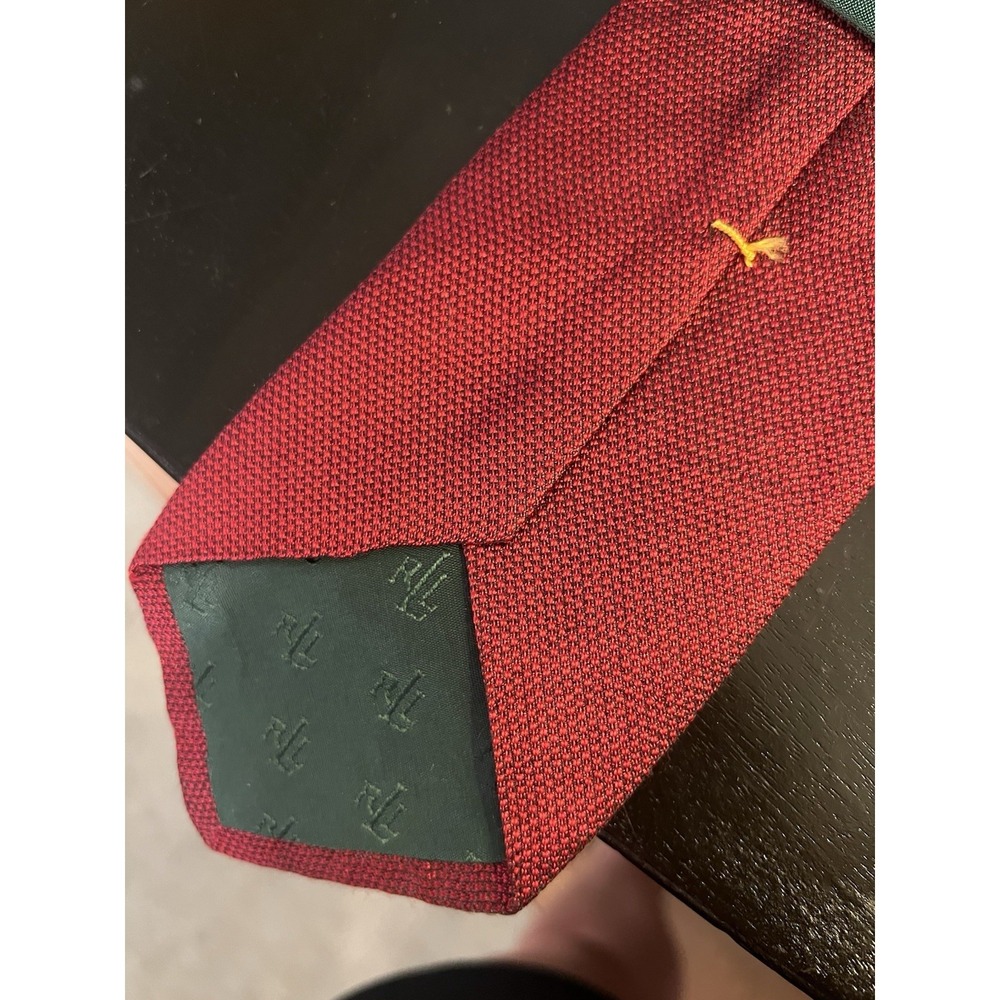 Vintage Polo Ralph Lauren Necktie Mens Red Shirt Tie 90s  USA Pristine - Picture 4 of 6